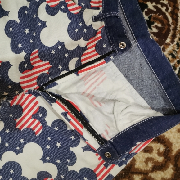 RARE Vintage American Flag Novelty Print Jeans 70s 1970 Americana - Picture 6 of 8